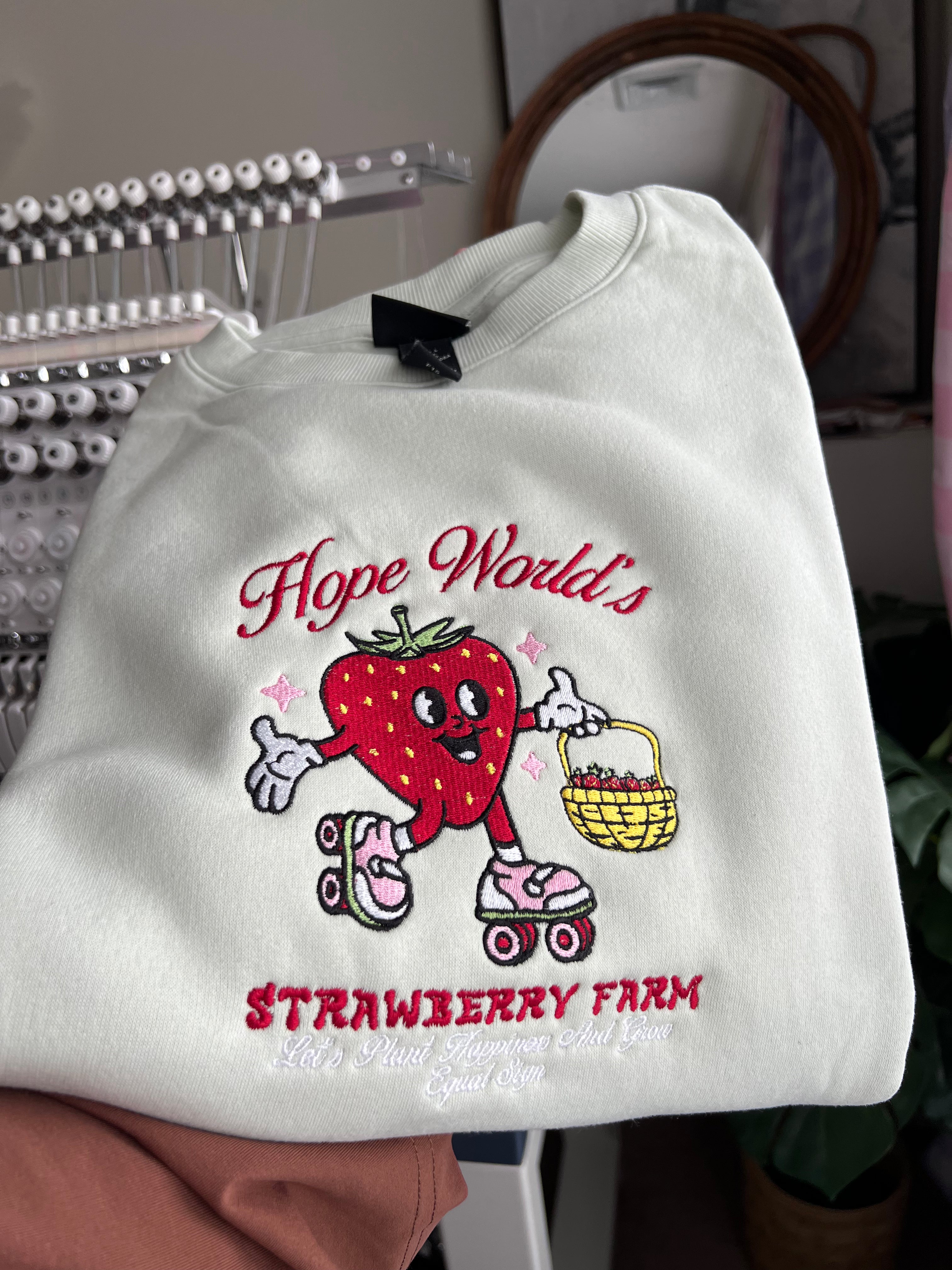 HOPE STRAWBERRY EMBROIDERY (3-4 weeks) made to order