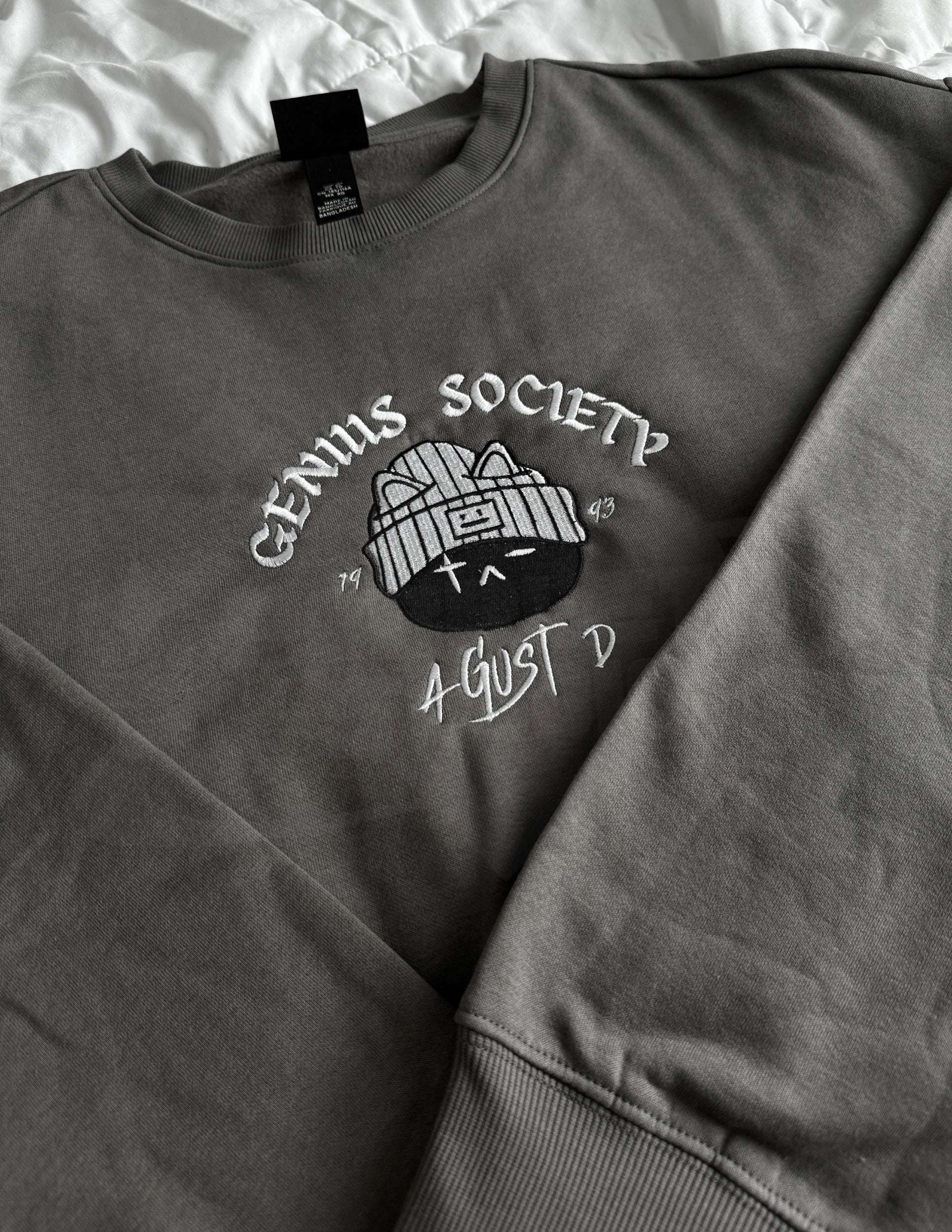 Genius Society Kitty Yoongi Embroidered Sweatshirt (1-2 Week Processing)