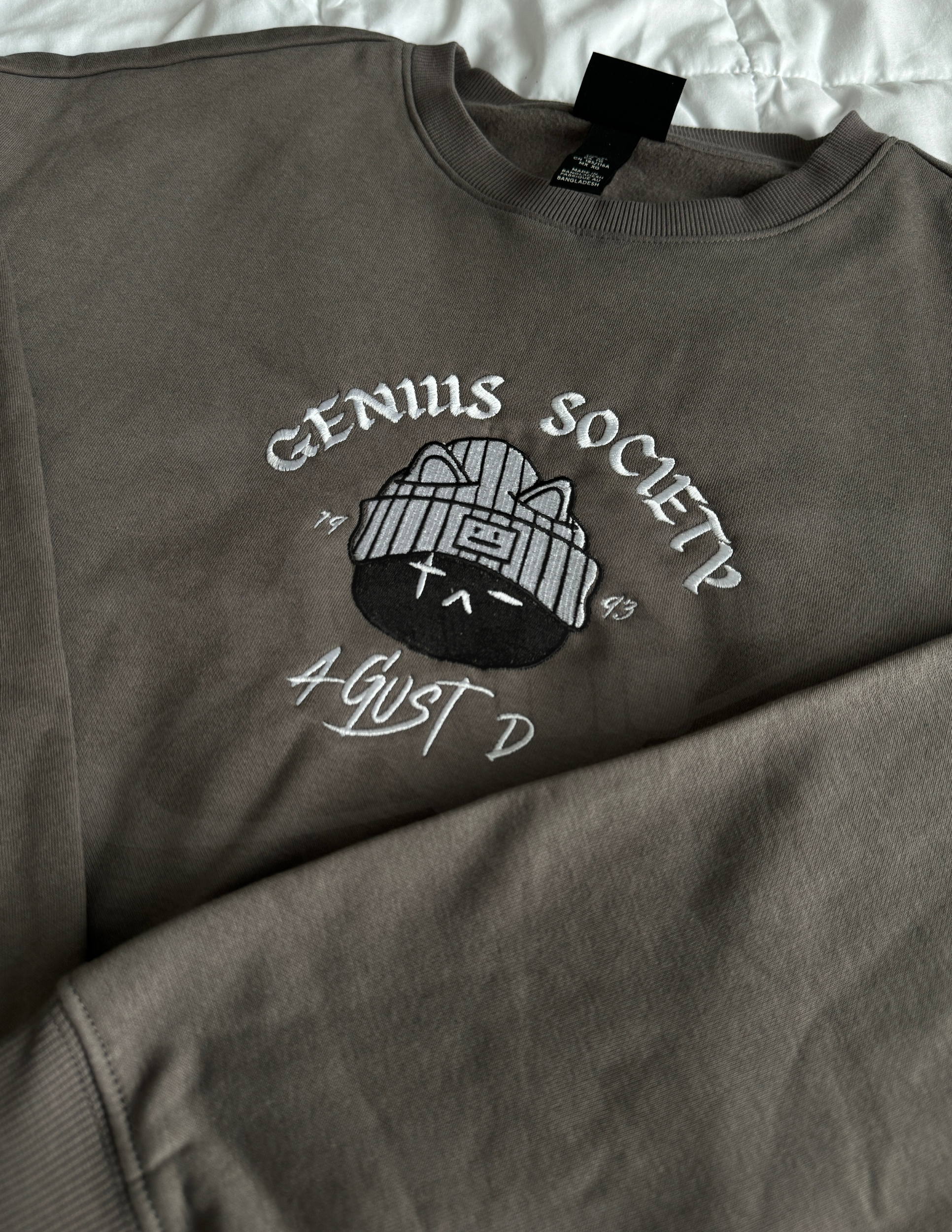 Genius Society Kitty Yoongi Embroidered Sweatshirt (1-2 Week Processing)